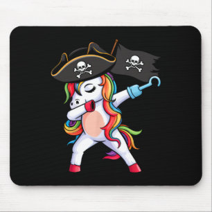 Dabbing Unicorn Pirate Girls Kinder Witziges Hallo Mousepad