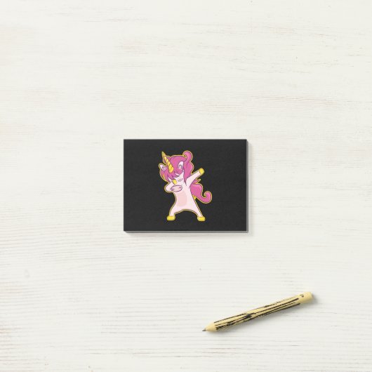 Dabbing Unicorn Post-it Klebezettel (Auf Schreibtisch)