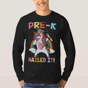 Dabbing Unicorn Pre K Nails It Abschluss Girls C T-Shirt