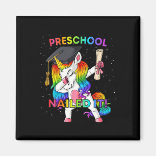 Dabbing Unicorn Preschool Nagel IT Abschluss Gir Magnet