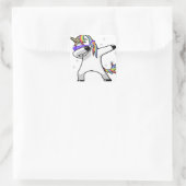 Dabbing Unicorn Quadratischer Aufkleber (Tasche)