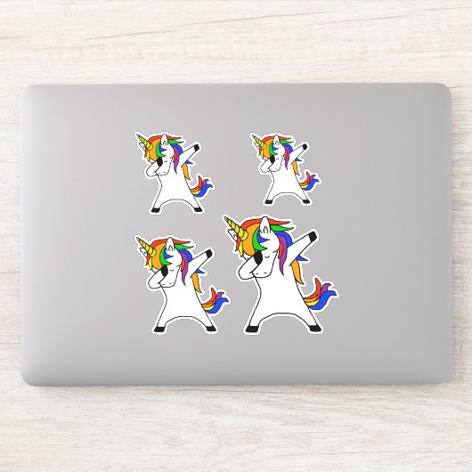 Dabbing Unicorn Rainbow Aufkleber (Computer)