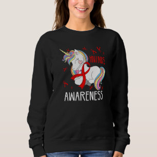 Dabbing Unicorn Red Ribbon Hiv Aids Awareness Supe Sweatshirt