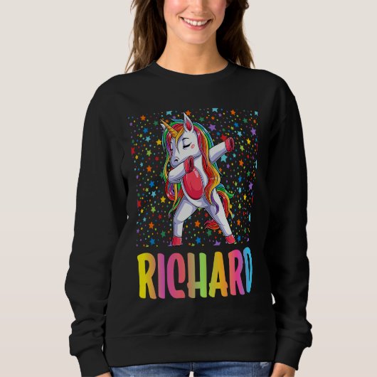 Dabbing Unicorn Richard Sweatshirt (Vorderseite)