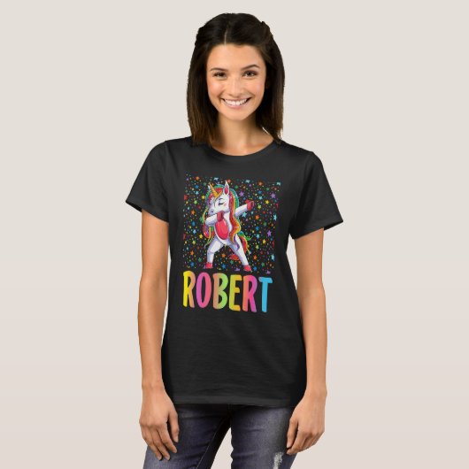Dabbing Unicorn Robert T-Shirt (Vorne ganz)