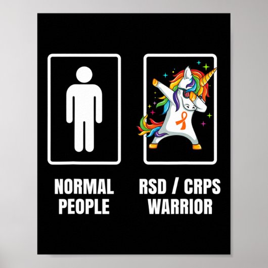 Dabbing Unicorn Rsd Crps Warriorüberlebende werden Poster (Vorne)