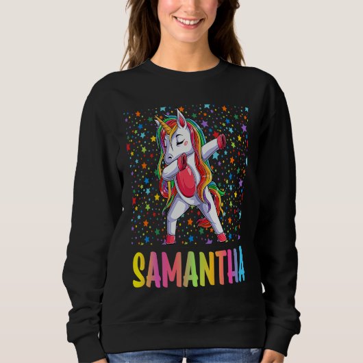 Dabbing Unicorn Samantha Sweatshirt (Vorderseite)