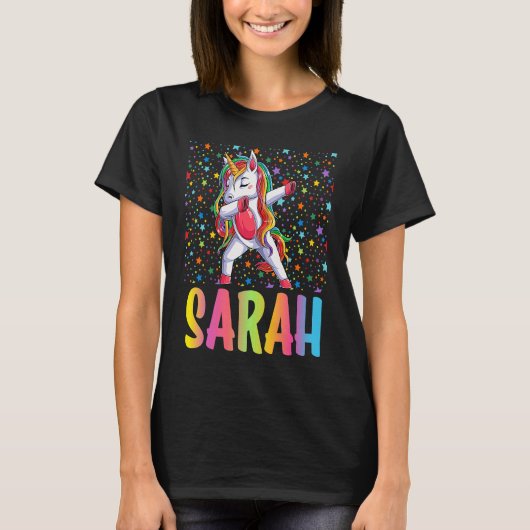 Dabbing Unicorn Sarah T-Shirt (Vorderseite)