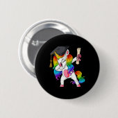 Dabbing Unicorn School Abschluss Dab Girls Kinder Button (Vorne & Hinten)