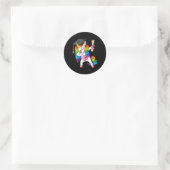 Dabbing Unicorn School Abschluss Dab Girls Kinder  Runder Aufkleber (Tasche)