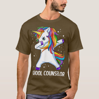 Dabbing Unicorn School Counselor Proud School Teac T-Shirt