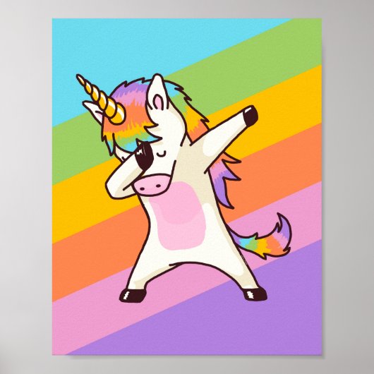 Dabbing Unicorn Shirt Hip Hop Dab Pose Poster (Vorne)