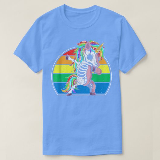 Dabbing Unicorn Skeleton Halloween Dab Dance Beäng T-Shirt (Design vorne)