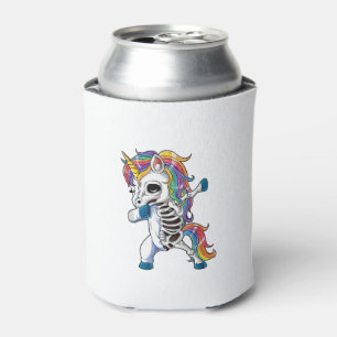 Dabbing Unicorn Skeleton Halloween Geschenke Fraue Dosenkühler