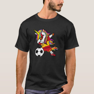 Dabbing Unicorn Spain Soccer Fans Jersey Spanische T-Shirt