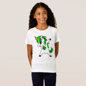 Dabbing Unicorn St. Patricks Day Green Kleeblatt T-Shirt (Vorne ganz)