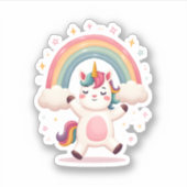 Dabbing Unicorn T Shirt - Funny Dab Dance Rainbow Aufkleber (Vorderseite)