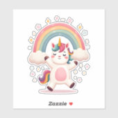 Dabbing Unicorn T Shirt - Funny Dab Dance Rainbow Aufkleber (Blatt)