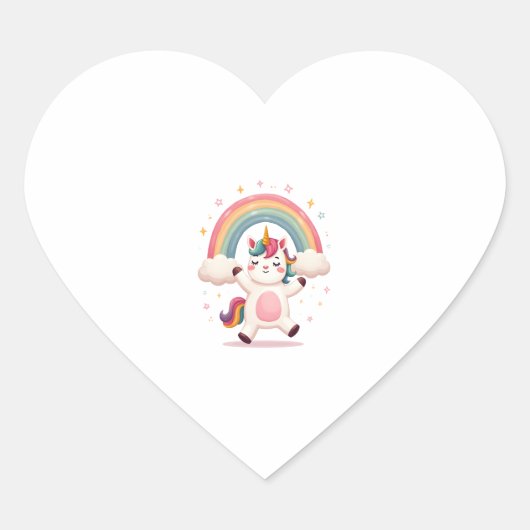 Dabbing Unicorn T Shirt - Funny Dab Dance Rainbow  Herz-Aufkleber (Vorderseite)