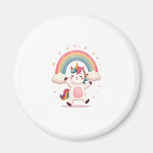 Dabbing Unicorn T Shirt - Funny Dab Dance Rainbow  Magnet (Vorne)