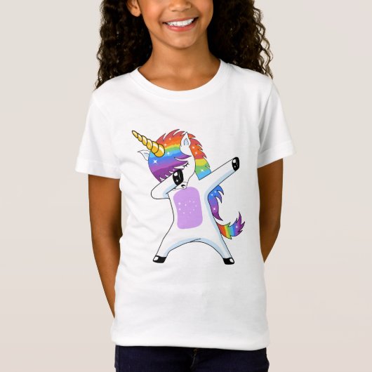 Dabbing Unicorn - Tanzen Rainbow Einhorngeschenke T-Shirt (Vorderseite)