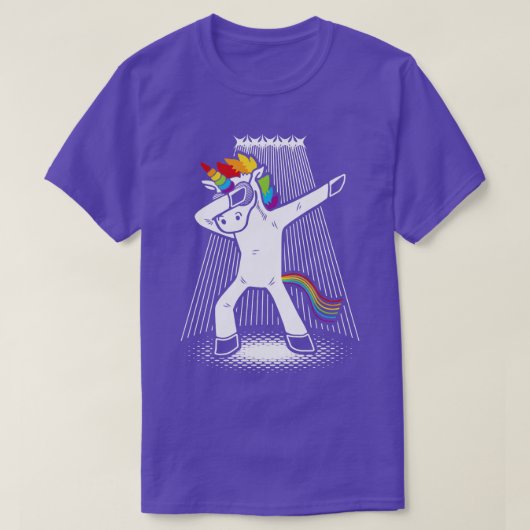 Dabbing Unicorn tanzende Regenbogenmythische Kreat T-Shirt (Design vorne)