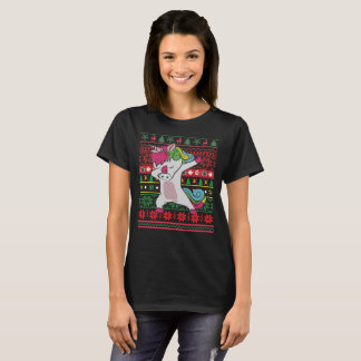 Dabbing Unicorn Ugly Weihnachten T-Shirt