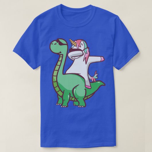 Dabbing Unicorn und Dinosaurier t T-Shirt (Design vorne)