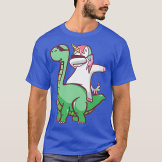 Dabbing Unicorn und Dinosaurier t T-Shirt