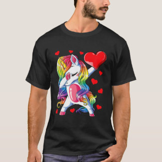 Dabbing Unicorn Valentinstag Herz Girl del Malcant T-Shirt
