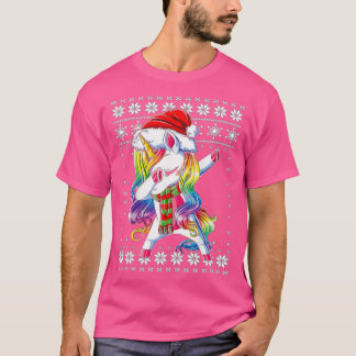Dabbing Unicorn Weihnachten T-Shirt