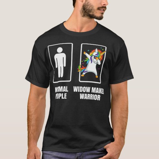 Dabbing Unicorn Widow Maker Überlebende eines Herz T-Shirt (Vorderseite)