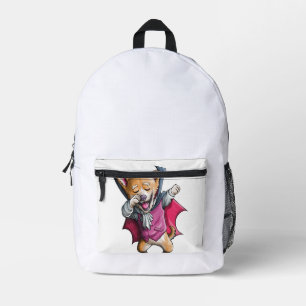 Dabbing Vampir Corgi Süßer Halloween Corgi Lustig Bedruckter Rucksack