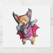 Dabbing Vampire Corgi Niedlich Halloween Corgi Fun Schaumweinetikett (Einzelnes Label)