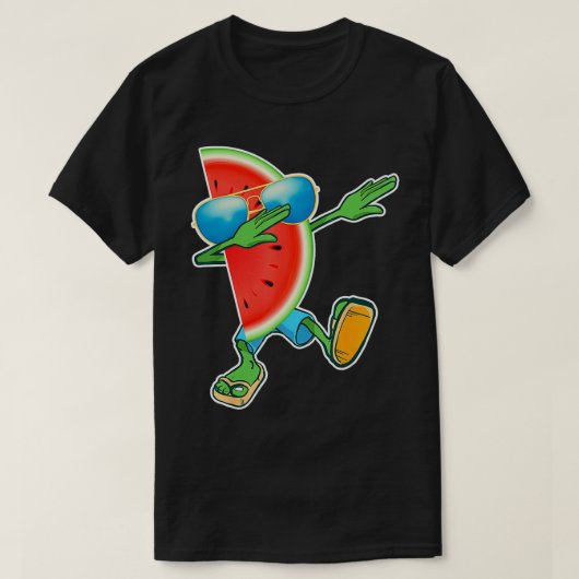 Dabbing Watermelon Melon Sommer-Früchte T-Shirt (Design vorne)