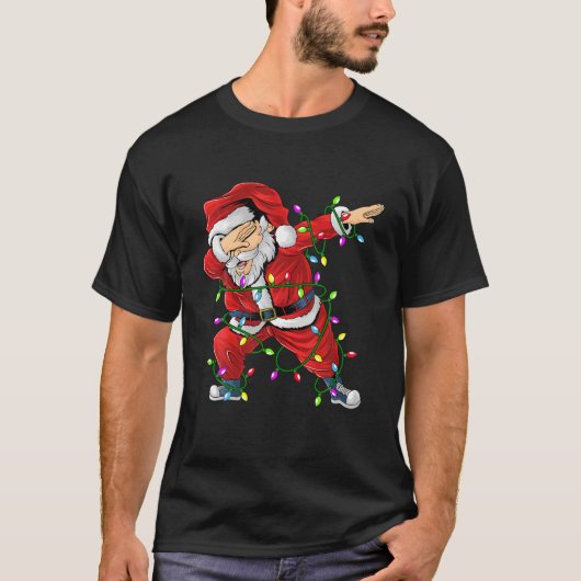 Dabbing Weihnachtsbaum Lichter Kinder Junge T-Shirt (Vorderseite)