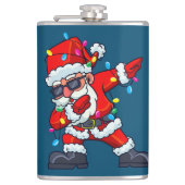 Dabbing Weihnachtsbaumleuchten Weihnachtsmänner Ki Flachmann (Vorderseite)