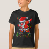 Dabbing Weihnachtsbaumleuchten Weihnachtsmänner Ki T-Shirt (Vorderseite)