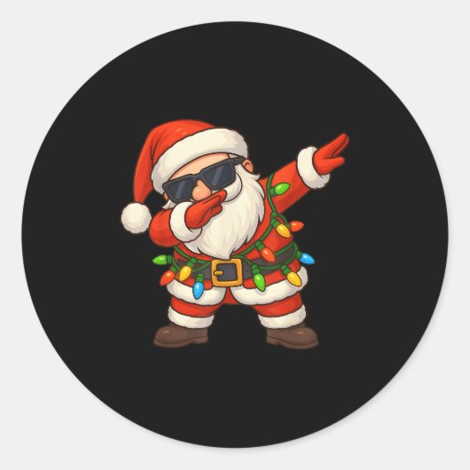 Dabbing WeihnachtsLICHT Dab Xmas Girls Boys Runder Aufkleber (Vorderseite)