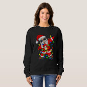 Dabbing Weihnachtsmann Baumlichter Weihnachten Jun Sweatshirt (Vorne ganz)