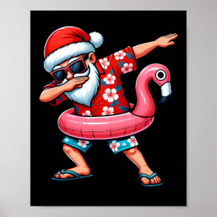 Dabbing Weihnachtsmann Christmas Im Juli Hawaiian Poster