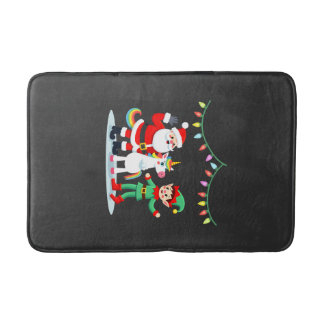 Dabbing Weihnachtsmann Elf Einhorn Weihnachten Kin Badematte