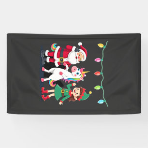 Dabbing Weihnachtsmann Elf Einhorn Weihnachten Kin Banner
