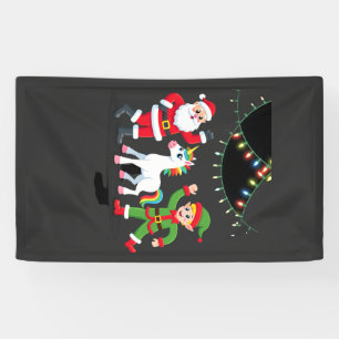 Dabbing Weihnachtsmann Elf Einhorn Weihnachten Kin Banner