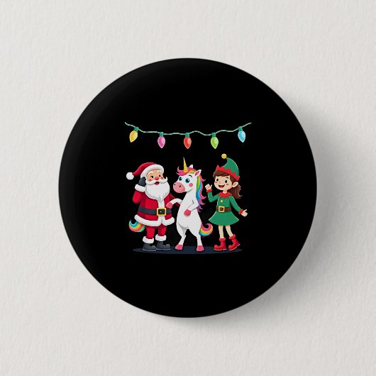 Dabbing Weihnachtsmann Elf Einhorn Weihnachten Kin Button (Vorderseite)