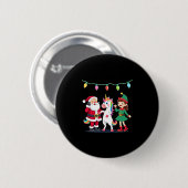 Dabbing Weihnachtsmann Elf Einhorn Weihnachten Kin Button (Vorne & Hinten)