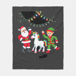 Dabbing Weihnachtsmann Elf Einhorn Weihnachten Kin Fleecedecke