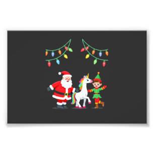 Dabbing Weihnachtsmann Elf Einhorn Weihnachten Kin Fotodruck