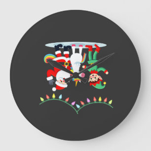 Dabbing Weihnachtsmann Elf Einhorn Weihnachten Kin Große Wanduhr