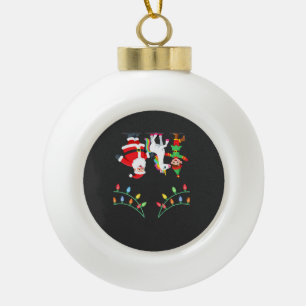 Dabbing Weihnachtsmann Elf Einhorn Weihnachten Kin Keramik Kugel-Ornament
